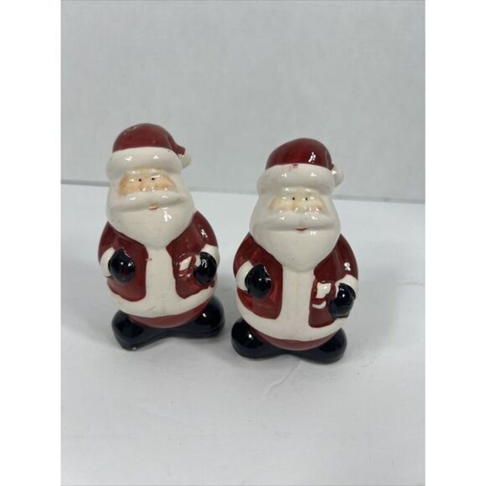 vintage christmas santa salt and pepper shakers